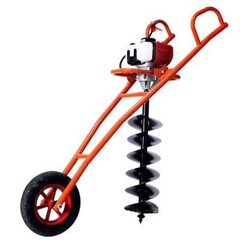 锐尔（real）本田引擎地钻挖坑打洞机农用种植机栽树宗申动力打桩打孔机冰钻机 两冲程锐尔TB50齿轮式推车款