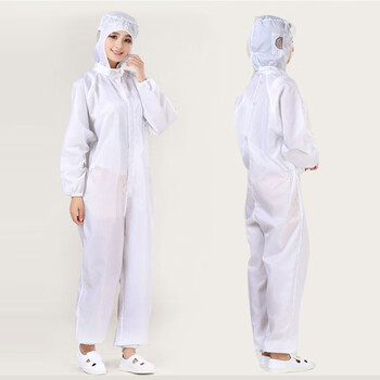 谋福CNMF防尘防静电服净化服洁净服 防静电连体防护服 (白色连体防护服M-165)691