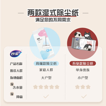 妙洁平板拖把布28cm共15片高端款湿式纸灰零迹灵动除尘拖替换装