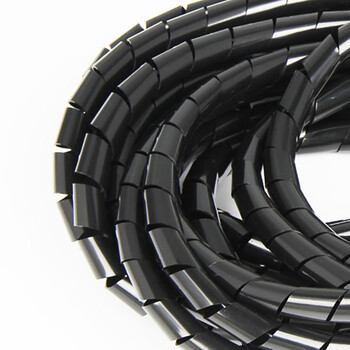 BOWERY缠绕管PE塑料束线管电脑线缆整理电线收纳理线管光纤保护电源线网线包线管14mm黑色 6米/卷 1卷