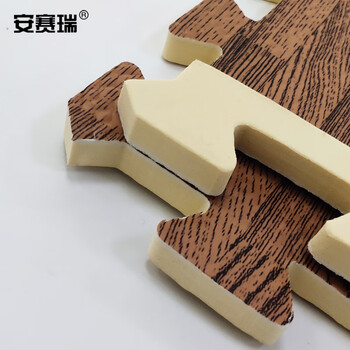 安赛瑞 泡沫拼接地垫 木纹拼块地垫套装防滑地垫 60×60cm 4片装 道馆武术摔跤脚垫 咖色木纹  27255