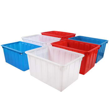 海斯迪克 HKCC11 长方形塑料水箱 蓝色200款外径810*600*580mm无盖 养殖箱周转分拣箱胶箱海鲜水产周转箱