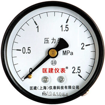 匡建仪表（CONJANT）Y-60Z 压力表 轴向指针式 水压表油压表气压表压力表 表盘直径60mm 0-2.5MPa