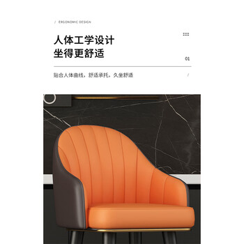 曙亮 椅子 餐椅 家用靠背 吧台椅 现代简约 轻奢 高脚椅 铁艺靠背椅子
