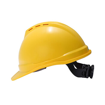 梅思安ABS豪华超爱戴有孔黄色防撞头盔透气安全帽+双色logo单处定制印字+1个编码1顶