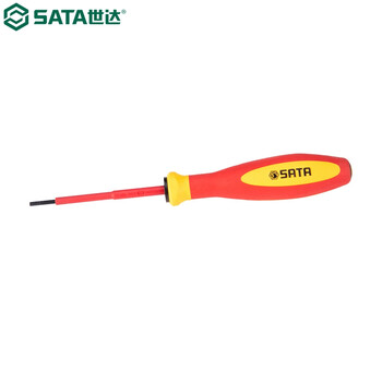 世达（SATA）61315  G系列双色柄一字绝缘螺丝批6.5x150MM