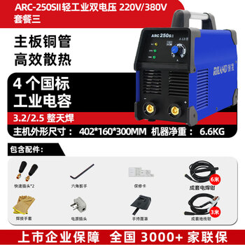 瑞凌电焊机家用220V380V双电压轻工业级铜芯便携ARC250SII焊机