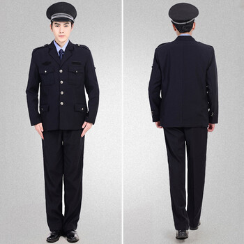 谋福CNMF626新式保安服春秋套装物业安保执勤制服西服工作制服【 (蓝黑西装款+送全套配件)  185】