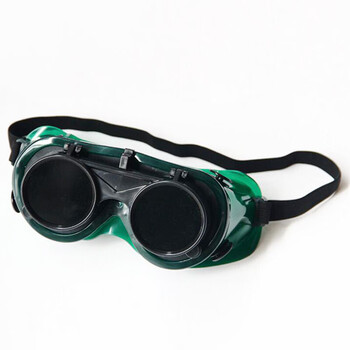 鸣固 电焊眼镜 焊工防强光翻盖氩弧焊双层玻璃双镜片护目镜