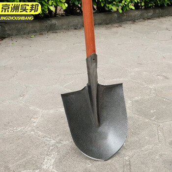 京洲实邦 铁锹全钢锰钢园艺工具铲子户外挖土挖树铲 绿白开刃日字铲+槐木铲柄1.4米JZSB-1151