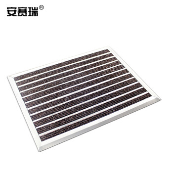 安赛瑞 铝合金地垫 除尘防滑刮泥地垫 1.0壁厚 进门嵌入式脚垫 银行酒店商场门垫80×100cm地面平铺 咖色26521