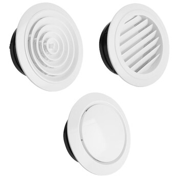 海斯迪克 HK-624 圆形优质ABS室内新风口通风口 管道风机进风口出风口可调 φ100mm圆盘可调型