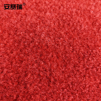 安赛瑞 一次性地毯 商用地毯 1×10m 婚庆办公室楼梯开业展会舞台特厚地毯楼梯过道长期使用地毯5mm 红色26327