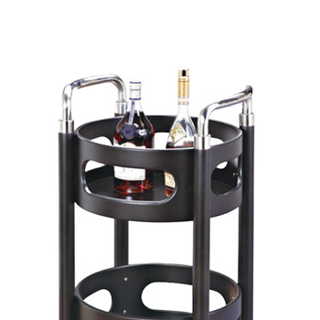 南 C-75 圆形酒水车 黑色 酒水饮料车推车送餐车