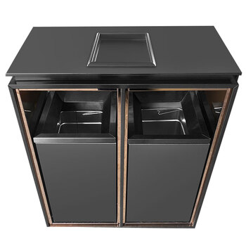 兰诗（LAUTEE）DB6040 不锈钢垃圾桶烟灰桶垃圾回收箱果皮箱 防指纹烟灰缸大号