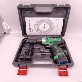 VOTO冲击充电钻微型电动螺丝刀批工业锂电钻起子机电动工具   VT1102 -墨绿16V冲击钻2电1充塑盒