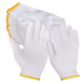 百舸 棉线劳保手套 加厚耐磨  细纱加密棉纱 批发 工作工地车间劳防 常规耐磨120付装