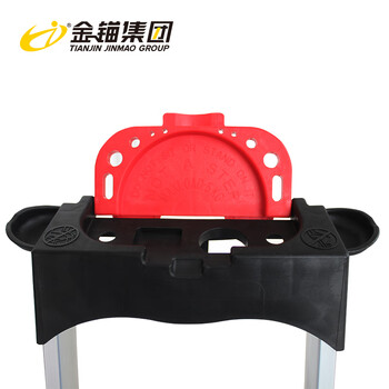 金锚铝合金梯子折叠四步人字梯多功能登高梯宽踏板带提手工具栏工作高度0.98米 AO118-104