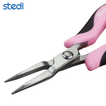 司特力 stedi手工珠宝钳迷你手工小钳子DIY无牙弯嘴斜口钳多功能精密不锈钢手工制作工具 SS-501尖嘴钳