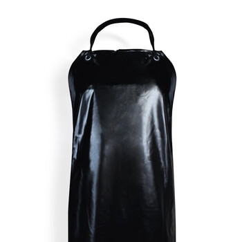 谋福CNMF115 防水围裙 防油污耐酸碱 无袖简约厨房食堂家务屠宰场洗车（黑色复合PVC 防水围裙）