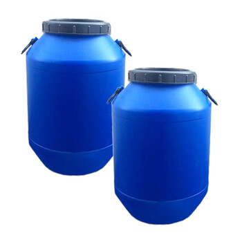波浩 BOHAO 圆形塑料化工桶 50L（1个装） 加厚汽油桶水桶 实验室废液桶 蓝色 带盖 企业定制