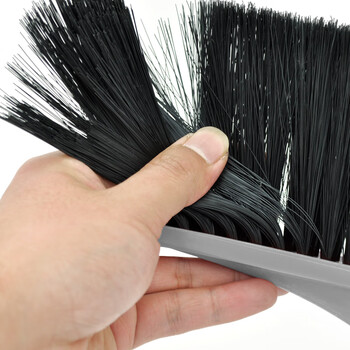 益美得 MJ1301 塑料防风扫把簸箕套装组合商用软毛扫帚畚斗垃圾铲 灰色组合