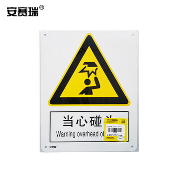 安赛瑞 铝合金安全标识（当心碰头）国标安全标牌 安全标识 250×315mm 35125