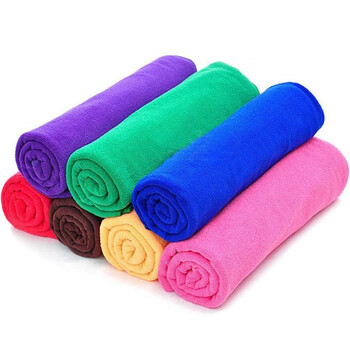 兰诗（LAUTEE）PA1042 黄色微纤双面方巾毛巾 40*40