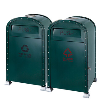 南 GPX-221A 公园垃圾桶 墨绿色 户外不锈钢垃圾桶户外环保垃圾桶烟灰桶广场小区公园环保垃圾桶