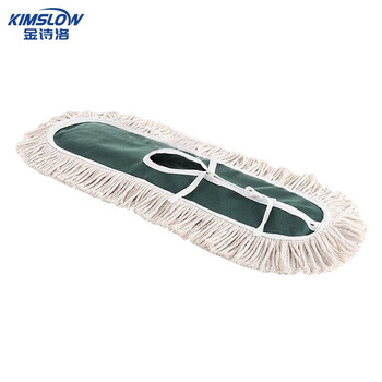 金诗洛 KSL062 平板拖把替换拖布 工厂酒店可替换棉纱拖把保洁 40CM（绿-替换头）1个