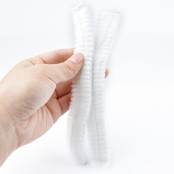 安美尚（ams）白色定做一次性无纺布条帽014701 食品洁净室卫生用 100只装