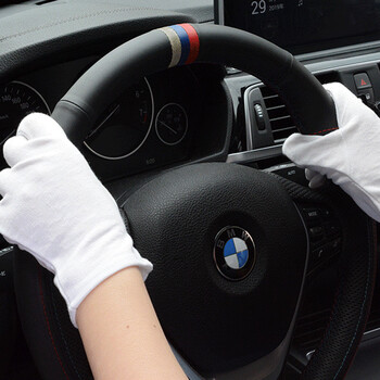 百舸 白手套礼仪手套 防汗文玩阅兵棉开车加厚劳保珠宝表演 12双