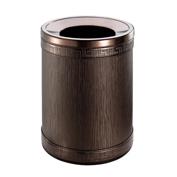 南 GPX-45QX 南方套皮房间桶 啡拉丝皮纹 商用酒店宾馆客房垃圾桶 皮纹房间桶 果皮桶