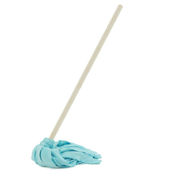 兰诗（LAUTEE）DM-183 彩色绒布拖把  酒店物业商用老式木杆圆头拖把 10个装
