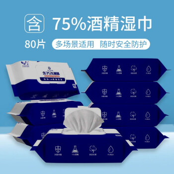 V1湿巾专家 含75%酒精湿巾80片装/包 40包/箱 企业集采订单专享，整箱发货