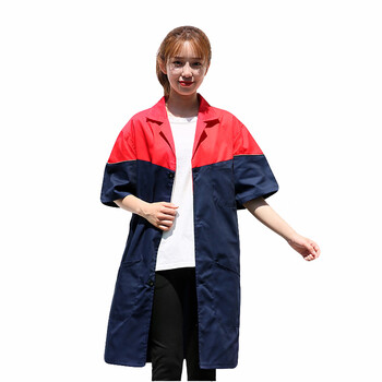 劳保佳 长款半袖搬运服薄款藏蓝拼灰特大码（180-200cm）