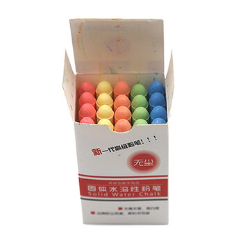 者也（ZYE）记号粉笔 无尘水溶性粉笔 环保粉笔可擦写绘画涂鸦笔 无尘粉笔彩色粉笔 彩色20支/盒