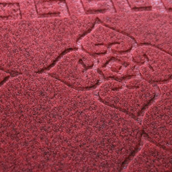 海斯迪克 HK-607 拉绒压花防滑地毯 PVC橡胶地垫 红色1.2m宽*15m（整卷）