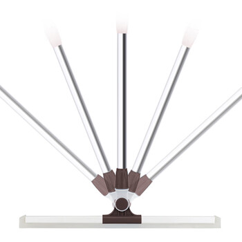 益美得 伸缩杆硅胶刮水器地面推水器地板瓷砖刮 咖色50厘米硅胶转向地刮