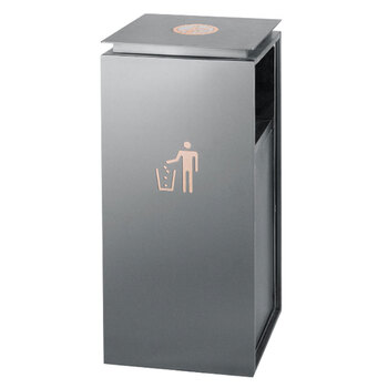 兰诗 DB6045 不锈钢垃圾桶立式烟灰桶商场垃圾回收箱果皮箱 防指纹加厚禁烟