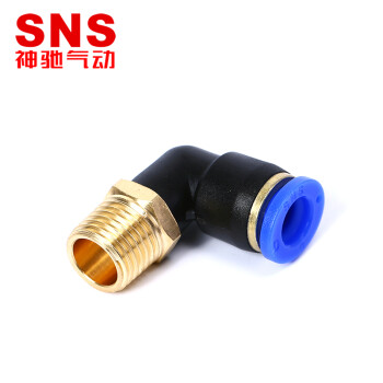 SNS神驰气动快速接头螺纹弯通接头pu管气管快插接头空压机配件 SPL12-04 SPL12-04