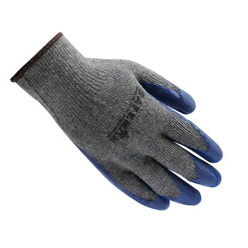 君御 7112纱线皱纹挂胶手套（灰纱蓝）12副/打*1打