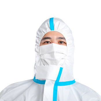 安美尚（ams）瑞康一次性连体防护服 65gPP透气膜防护服连脚款 1件 L码