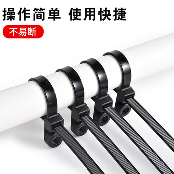 飞尔（FLYER）尼龙固定头扎带 螺丝圆孔固定头式束线带【5×220mm 100条】