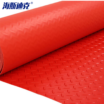海斯迪克 PVC地垫 楼梯垫走廊塑料防滑垫 红色人字1*1米普厚1.3mm  HK-433