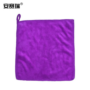 安赛瑞 超细纤维毛巾 多用途百洁布吸水清洁布 30×30cm 保洁洗车 10条装 紫色 27053