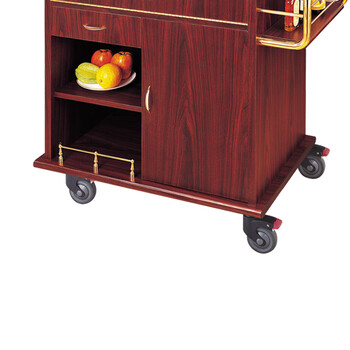 南 C-19A 单头煮餐车 红桃木 鲍鱼车多功能酒店大堂移动餐车加热服务车
