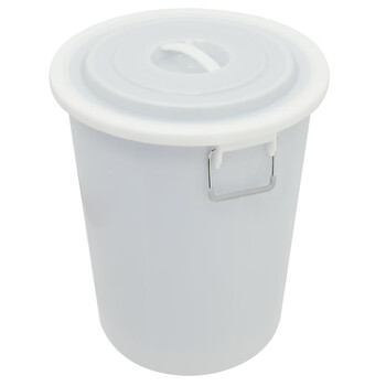 兰诗（LAUTEE）YJ-E130 带盖金属提手大水桶 工业环卫物业垃圾桶 150L白色