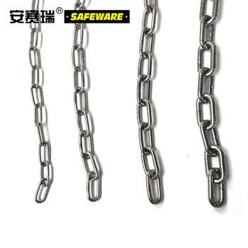 安赛瑞 304不锈钢链条 长环金属铁链子 隔离铁环链 链粗4mm长3m 12259