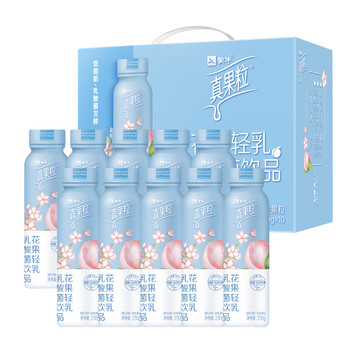蒙牛 真果粒 肖战推荐 花果轻乳樱花白桃味乳酸菌饮品pet瓶230g×10瓶